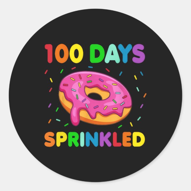 100 Schultage voller Spaß Runder Aufkleber (Vorderseite)