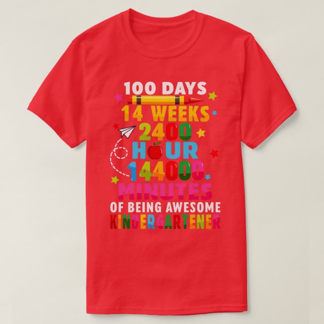 100 Schultage zum 100. Kindergartentag T-Shirt (Design vorne)