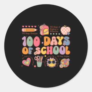 100 Schultage zum 100. Schultag Runder Aufkleber