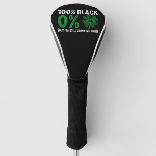 100% Schwarz 0% Shamrock Afrikanischer St. Patrick Golf Headcover
