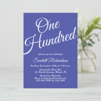 100 Script Lavender Lila 100. Geburtstag