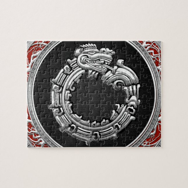 [100] Serpent God Quetzalcoatl [Silver] Puzzle (Horizontal)