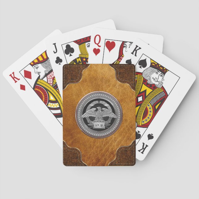 [100] Silberrömischer Kaiseradler über Medallion Spielkarten (Rückseite)