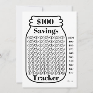 100 $ Sparquote Tracker Mason Jar Haushaltsziffer Einladung