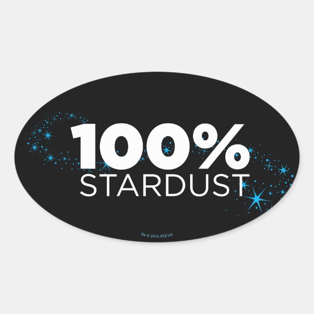 100% Stardust Ovaler Aufkleber (Vorderseite)