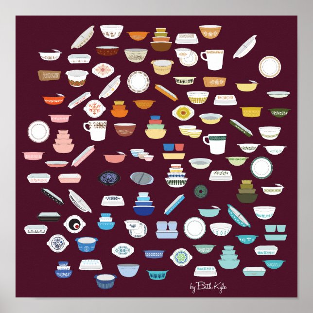 100 Stück Pyrex - Maroon Poster (Vorne)