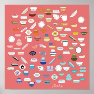 100 Stück Pyrex - Rot Poster