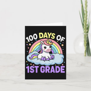 100. Tag der 1. Klasse Einhorn Mädchen 100 Tage Karte
