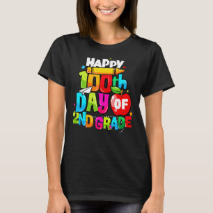 100. Tag der 2. Klasse Lehrer Kinder glücklich 100 T-Shirt