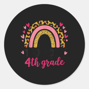 100. Tag der 4. Klasse Funny School Rainbow 100 Da Runder Aufkleber