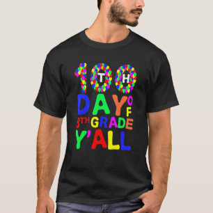 100. Tag der 8. Klasse Y'all Ballons Lehrer Stud T-Shirt
