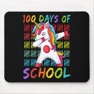 100. Tag der Schule Dabbing Einhorn 100 magische D Mousepad