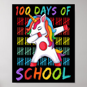 100. Tag der Schule Dabbing Einhorn 100 magische D Poster
