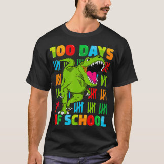 100. Tag der Schule Dino Kinder glücklich 100 Tage T-Shirt