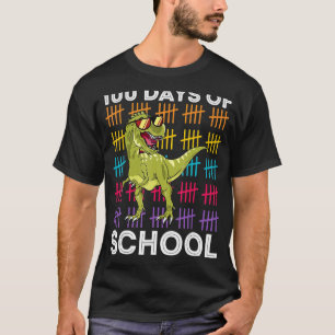 100. Tag der Schule Dino Kinder glücklich 100 Tage T-Shirt