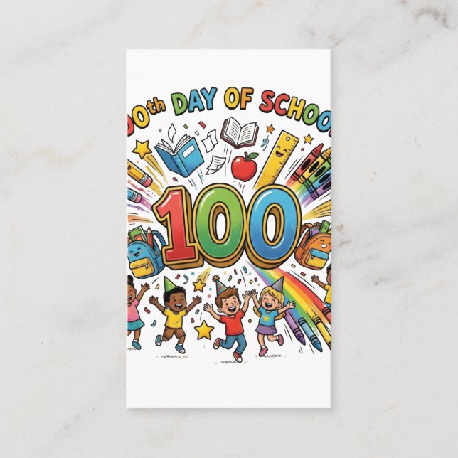 100. Tag der Schule Farbdesign –  (Vorderseite)
