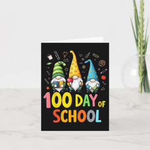 100. Tag der Schule Gnome Lehrer und Schüler Karte