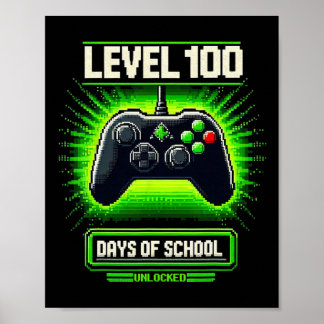 100. Tag der Schule Kinder Video Games Boy Gamer 1 Poster