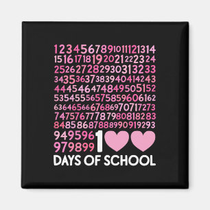 100. Tag der Schule Lehrer 100 Tage Mädchen Mathe Magnet