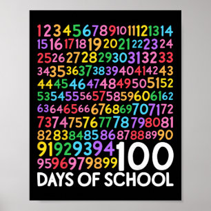 100. Tag der Schule Lehrer Kinder 100 Tage Mathe N Poster