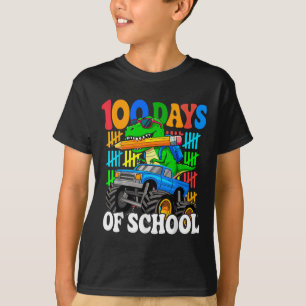 100. Tag der Schule Monster Truck Dinosaurier 100 T-Shirt