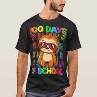 100. Tag der Schule Sloth Design 100 Tage Schule S T-Shirt