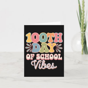 100. Tag der Schule Vibes Niedlich Lächeln Gesicht Karte