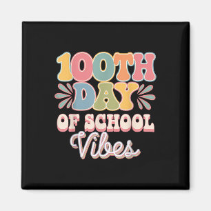 100. Tag der Schule Vibes Niedlich Lächeln Gesicht Magnet