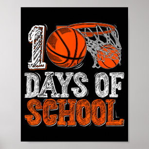 100. Tag der Schultags-Basketball-Kinder 100 Tage Poster
