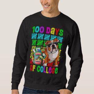 100. Tag der Uni Jungen Kinder Englischer Bulldogg Sweatshirt