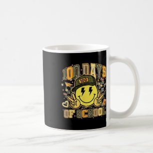 100. Tag des Schul-Lächeln-Gesicht-Camo-Lehrer-Kin Kaffeetasse