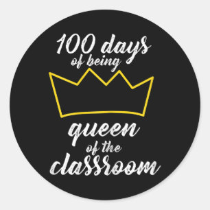 100. Tag des Schuldesigns für Lehrer und Studieren Runder Aufkleber