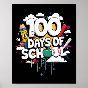 100. Tag Funny Outfit Lehrer & Amp; Student 100 D Poster