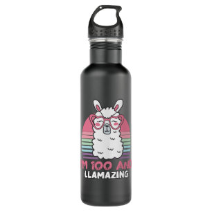 100. Tag Llamazing Llama 100 Jahre alt Geburtstag Edelstahlflasche