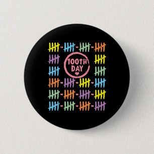100. Tag Regenbogenlinien Strichliste 100 Tage Sch Button