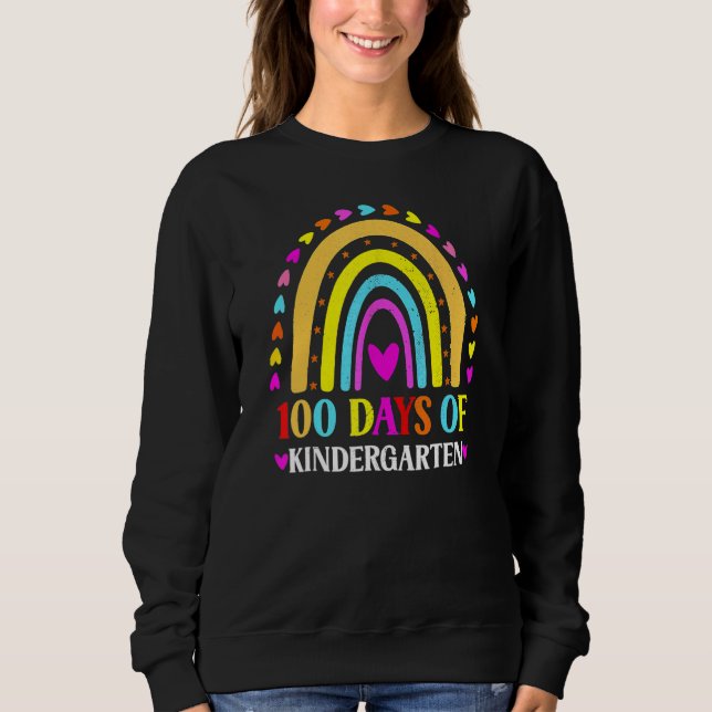 100. Tag Schule Regenbogen 100 Tage Kindergarten Sweatshirt (Vorderseite)