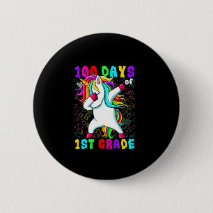 100. Tag Schule Unicorn 100 Tage des 1. Button