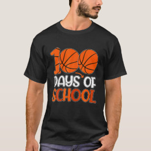 100. Tag Student Basketball 100 Tage der Schule Ki T-Shirt