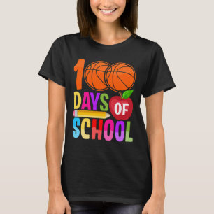 100. Tag Student Boys Girls Bysketbyll 100 Tage O T-Shirt