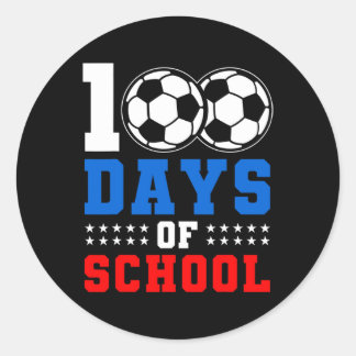 100. Tag Student Boys Girls Soccer Lover 100 Tage Runder Aufkleber