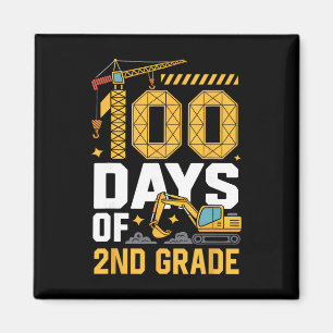100 Tage 2. Klasse Baustellenfahrzeug 100 Tage Magnet