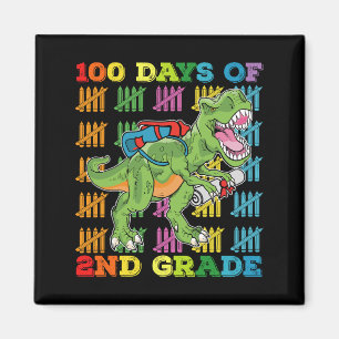 100 Tage 2. Klasse T-Rex-Dinosaurier-Schule Magnet