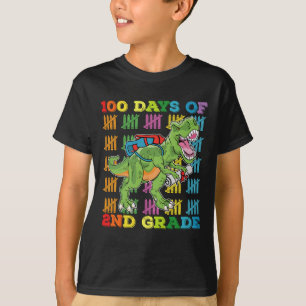 100 Tage 2. Klasse T-Rex-Dinosaurier-Schule T-Shirt