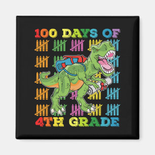 100 Tage 4. Klasse T-Rex-Dinosaurier-Schule Magnet