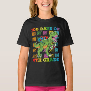 100 Tage 4. Klasse T-Rex Dinosaurier Schule T-Shirt