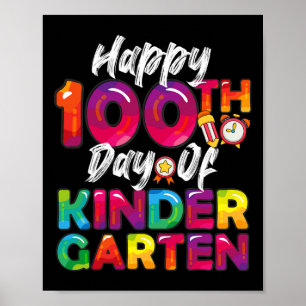 100 Tage Alle Schüler glücklich 100 Tage KI Poster