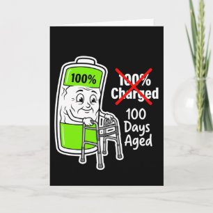 100 Tage alte lustige Batterie-Schule Karte