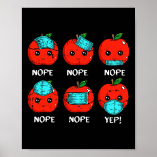 100 Tage Apfelschulzeit Maske Lehrer Quarant Poster