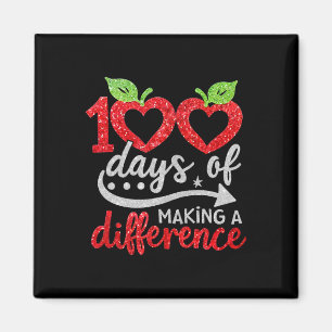 100 Tage Apple Heart Lehrer macht einen Unterschie Magnet