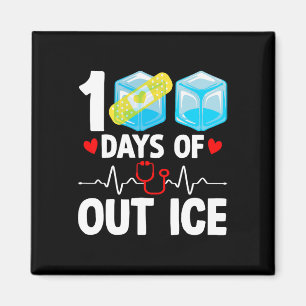 100 Tage außerhalb der Eisfunny School Krankenschw Magnet